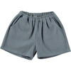 Checked Wide Lateral Pockets Shorts, Blue - Shorts - 1 - thumbnail