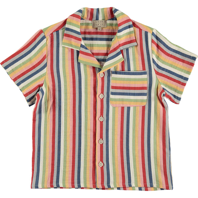 Baby Stripes Double Gauze Shirt, Multicolors