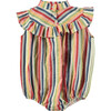 Stripes Double Gauze Closed Collar Ruffle Sleeve Body, Multicolors - Rompers - 1 - thumbnail