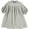 Double Gauze Ruffle Collar Knee-Length Dress, Glacier Gray Light Blue - Dresses - 1 - thumbnail