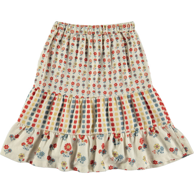 Patch All-Over Print Midi Skirt, Multicolors