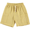 Patch Pockets Drawstring Sweatshirt Shorts, Sahara Sun - Shorts - 2