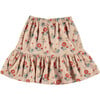 Flora Print Ruffle Tire Sweatshirt Skirt, Pink - Skirts - 1 - thumbnail