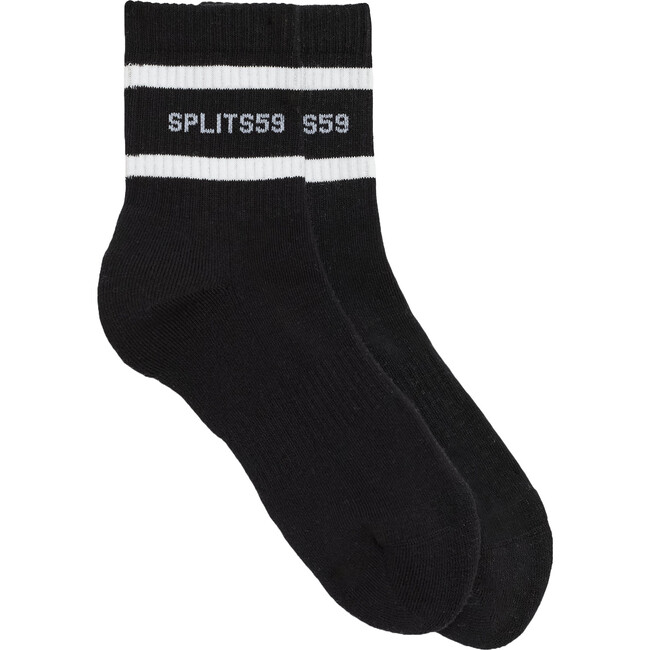 Women's Logo Stripe Quarter Socks, Indigo/White