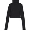 Women's Jackson Rib Cropped Turtleneck, Black - T-Shirts - 1 - thumbnail