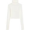 Women's Jackson Rib Cropped Turtleneck, White - T-Shirts - 1 - thumbnail