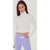 Women's Jackson Rib Cropped Turtleneck, White - T-Shirts - 2