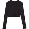 Women's Daisy L/S Jersey Tee, Black - T-Shirts - 1 - thumbnail