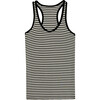 Women's Ashby Rib Tank, White/Black Stripe - Tank Tops - 1 - thumbnail