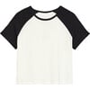 Women's Baseball Jersey Tee, White/Black - T-Shirts - 1 - thumbnail