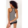 Women's Ashby Rib Tank, White/Black Stripe - Tank Tops - 3