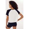 Women's Baseball Jersey Tee, White/Black - T-Shirts - 4