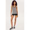 Women's Ashby Rib Tank, White/Black Stripe - Tank Tops - 4