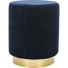 Elsworth Velvet Ottoman, Navy - Accent Tables - 1 - thumbnail