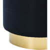 Elsworth Velvet Ottoman, Navy - Accent Tables - 4