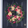 Tropical Pink Bougainvillea & Peach Peony Wreath - Wreaths - 4