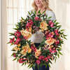 Tropical Pink Bougainvillea & Peach Peony Wreath - Wreaths - 6