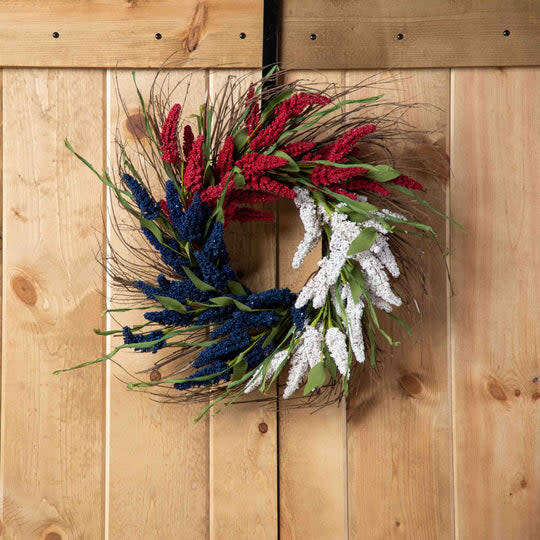 Faux Americana Front Door Wreath - Wreaths - 2