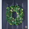 Everyday Mixed Greenery Geranium, Clover & White Berry Wreath - Wreaths - 2