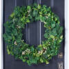 Everyday Mixed Greenery Geranium, Clover & White Berry Wreath - Wreaths - 6