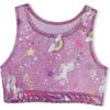 Lavender Unicorn Sports Bra Crop - Tank Tops - 1 - thumbnail