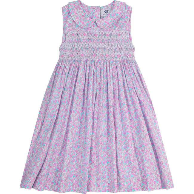 Hand-Smocked Dress Tamsie, pink and blue floral