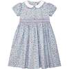 Hand-Smocked Dress Pepper, pale blue and cherry - Dresses - 1 - thumbnail