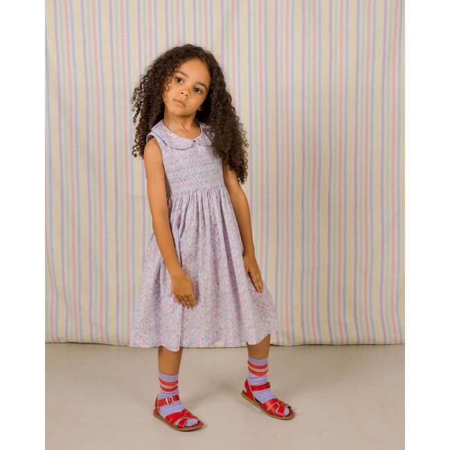 Hand-Smocked Dress Tamsie, pink and blue floral - Dresses - 2