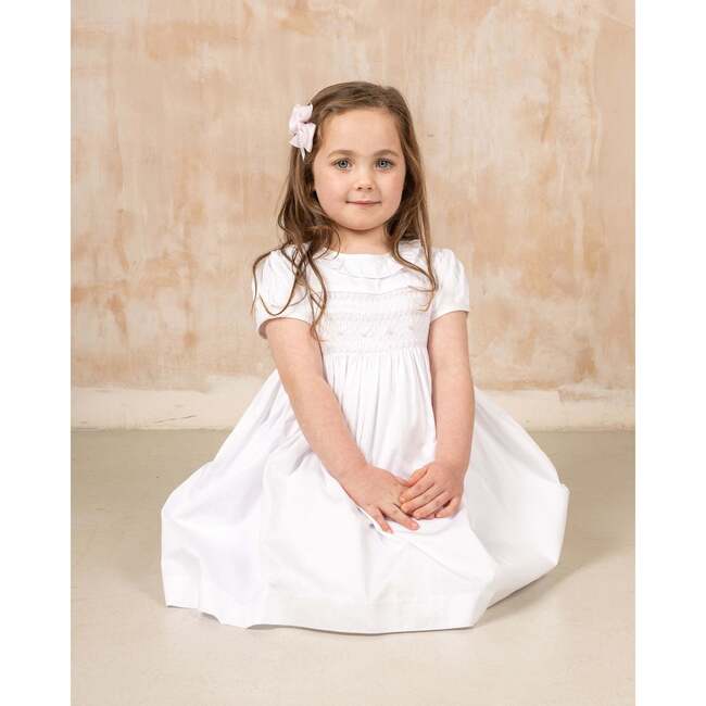 Hand-Smocked Dress Wynter, white - Dresses - 2