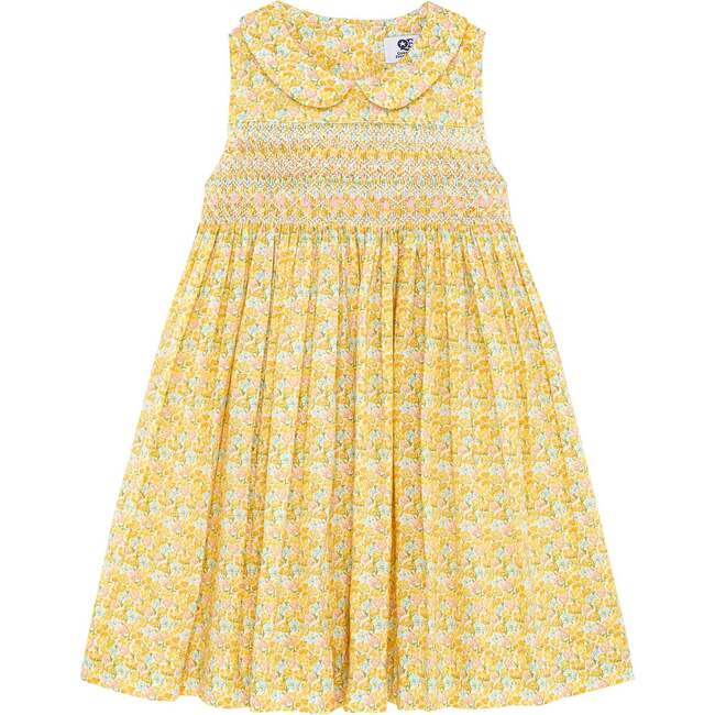 Hand-Smocked Dress Oona, yellow floral