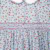 Hand-Smocked Dress Pepper, pale blue and cherry - Dresses - 3