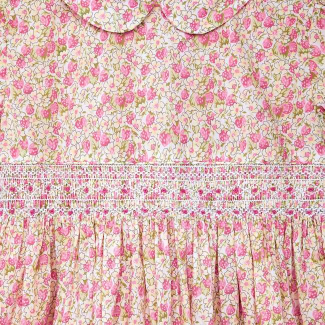 Hand-Smocked Dress Jaclin, pink and yellow - Dresses - 3