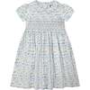 Hand-Smocked Dress Bibi, white and blue floral - Dresses - 1 - thumbnail