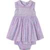 Hand-Smocked Baby Dress Tori, pink floral - Dresses - 1 - thumbnail