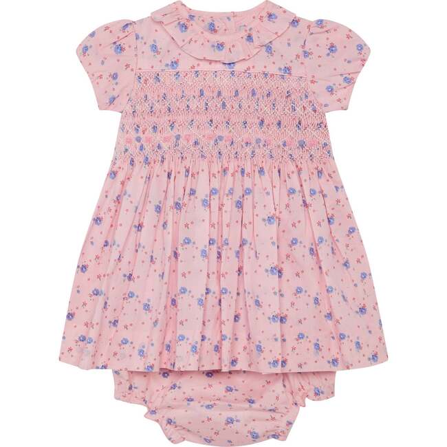 Hand-Smocked Baby Dress Vanity, pink floral