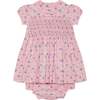 Hand-Smocked Baby Dress Vanity, pink floral - Dresses - 1 - thumbnail