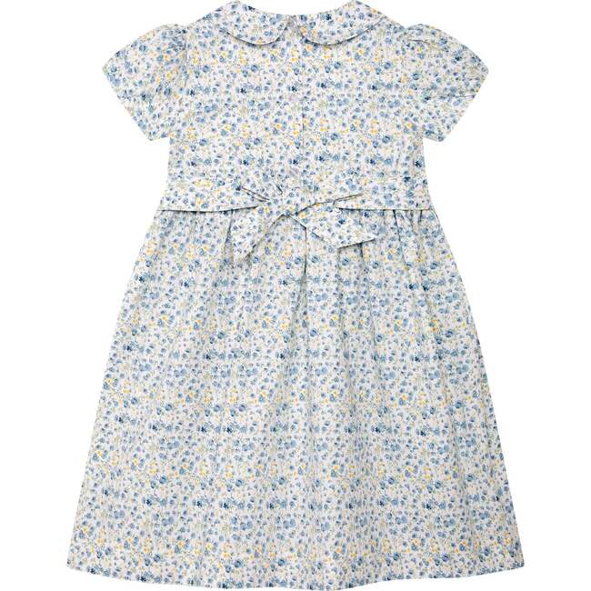 Hand-Smocked Dress Bibi, white and blue floral - Dresses - 4