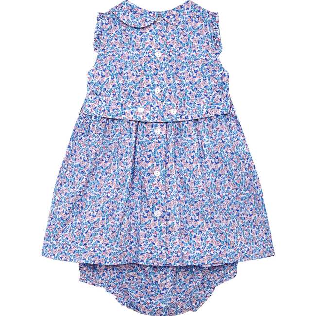 Hand-Smocked Baby Dress Talula, blue and pink floral - Dresses - 3