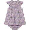 Hand-Smocked Baby Dress Remmie, lilac floral - Dresses - 1 - thumbnail