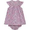 Hand-Smocked Baby Dress Poppy pink and purple ditsy floral - Dresses - 1 - thumbnail