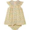 Hand-Smocked Baby Dress Rita, yellow and white blossom - Dresses - 4