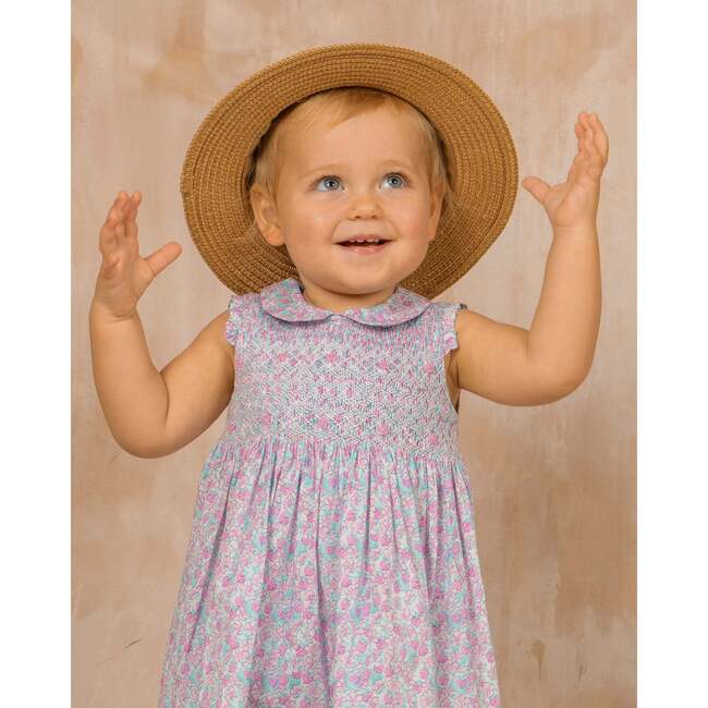 Hand-Smocked Baby Dress Tori, pink floral - Dresses - 3