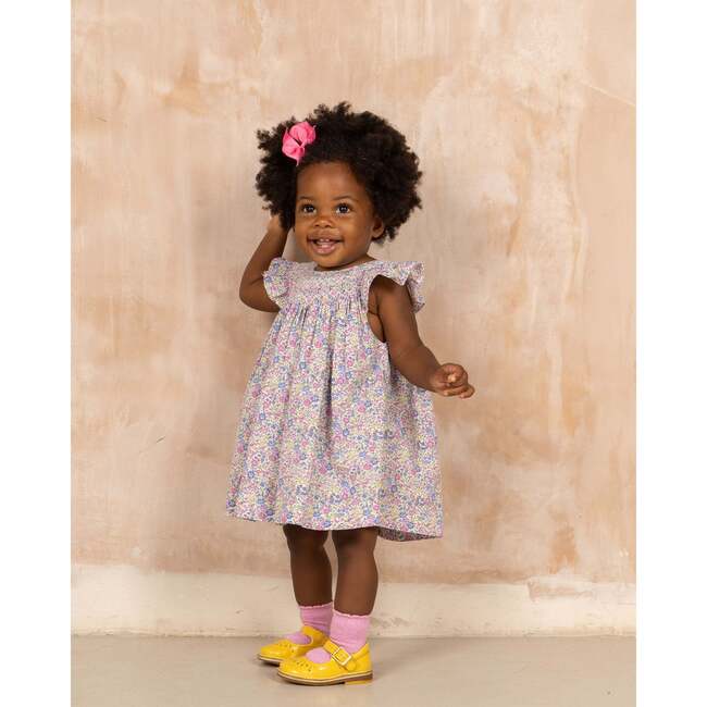 Hand-Smocked Baby Dress Remmie, lilac floral - Dresses - 2