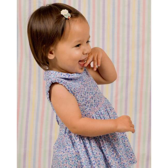 Hand-Smocked Baby Dress Talula, blue and pink floral - Dresses - 5