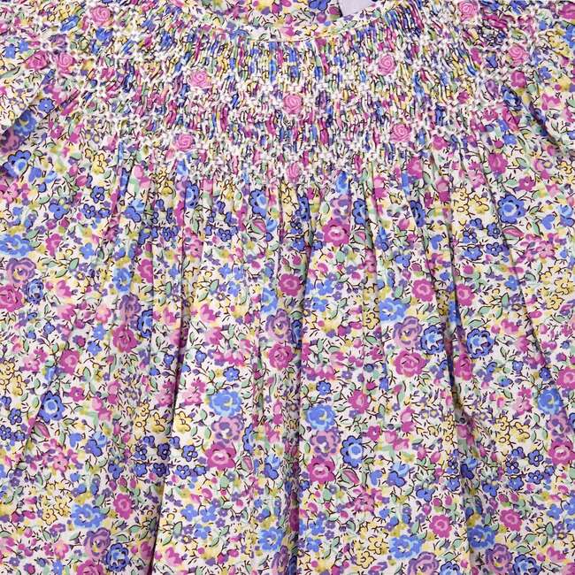 Hand-Smocked Baby Dress Remmie, lilac floral - Dresses - 3