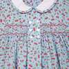 Hand-Smocked Baby Dress Peyson, baby blue cherry - Dresses - 3