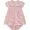 Hand-Smocked Baby Dress Mckenzie, white and pink floral - Dresses - 1 - thumbnail