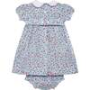 Hand-Smocked Baby Dress Peyson, baby blue cherry - Dresses - 4