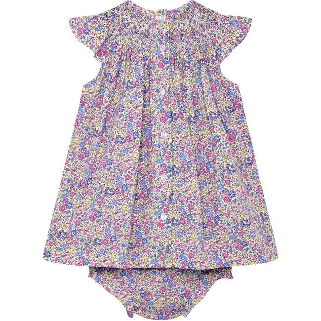 Hand-Smocked Baby Dress Remmie, lilac floral - Dresses - 4