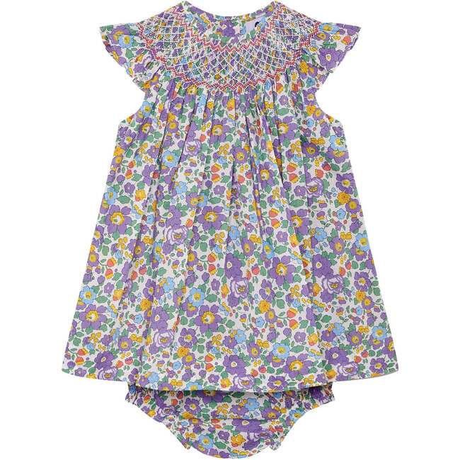 Hand-Smocked Baby Dress Maggy, purple floral